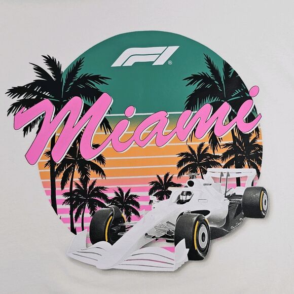 Puma 2024 Formula 1 Men's Miami GP T-shirt Size XL White Cotton - Picture 4 of 7